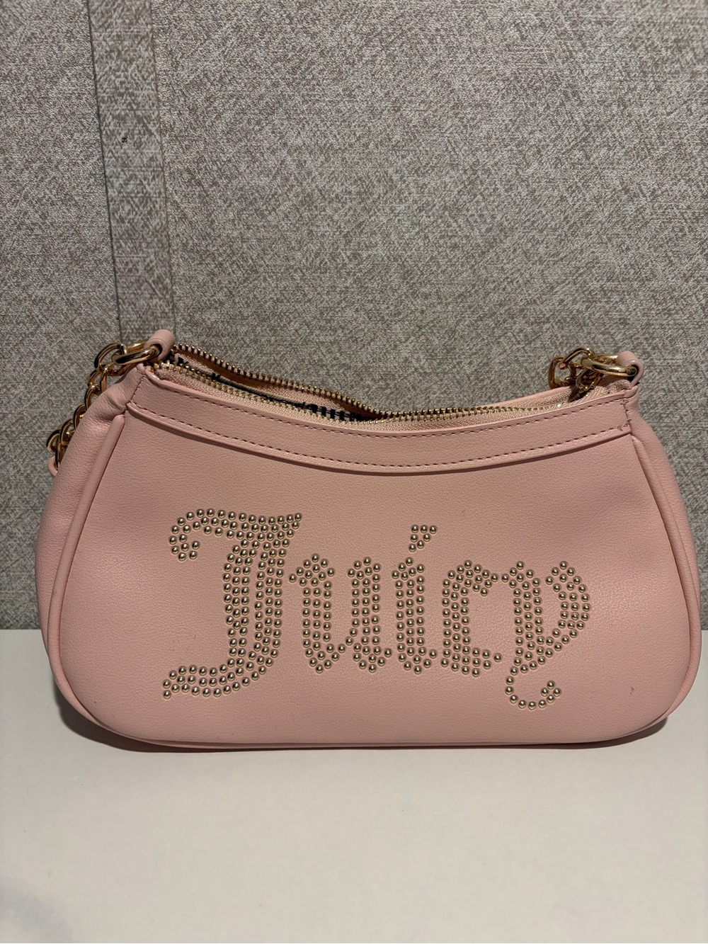 Juicy Couture Light Pink Studded Logo Mini Shoulder Bag